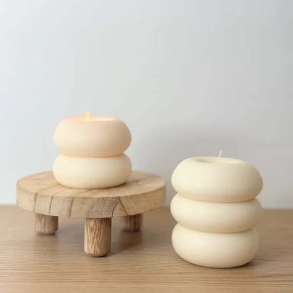 Bougies décoratives originales Donut Duo en cire de soja – lot artisanal design Wickette