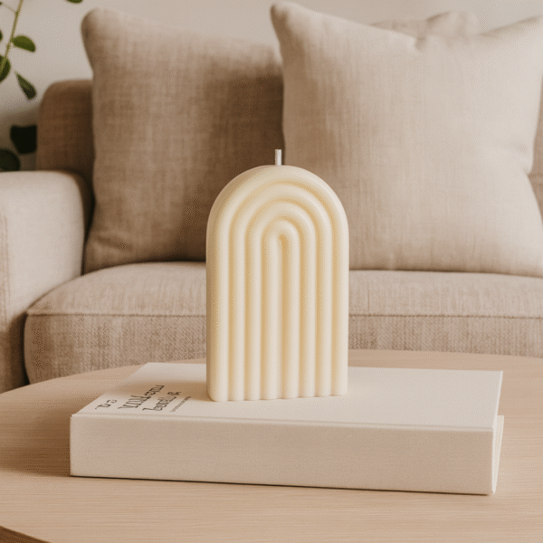 Bougie décorative originale en forme d'arche, fabriqué en cire de soja – artisanale